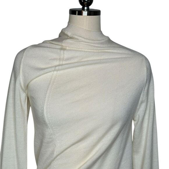 Jil Sander Ivory Wool Asymmetric Long Knit Sweater| Size S - Picture 7 of 9
